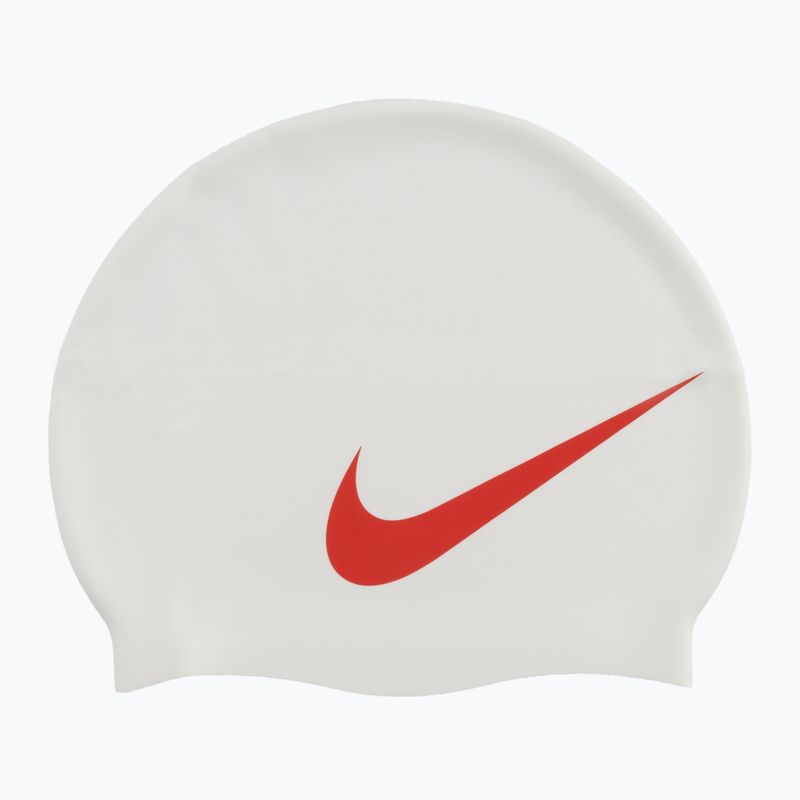 Berretto da bagno Nike Big Swoosh bianco/rosso