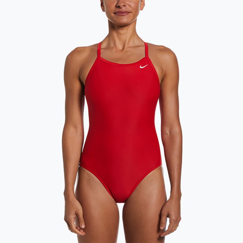 Costume da bagno intero donna Nike Solid Racerback university red