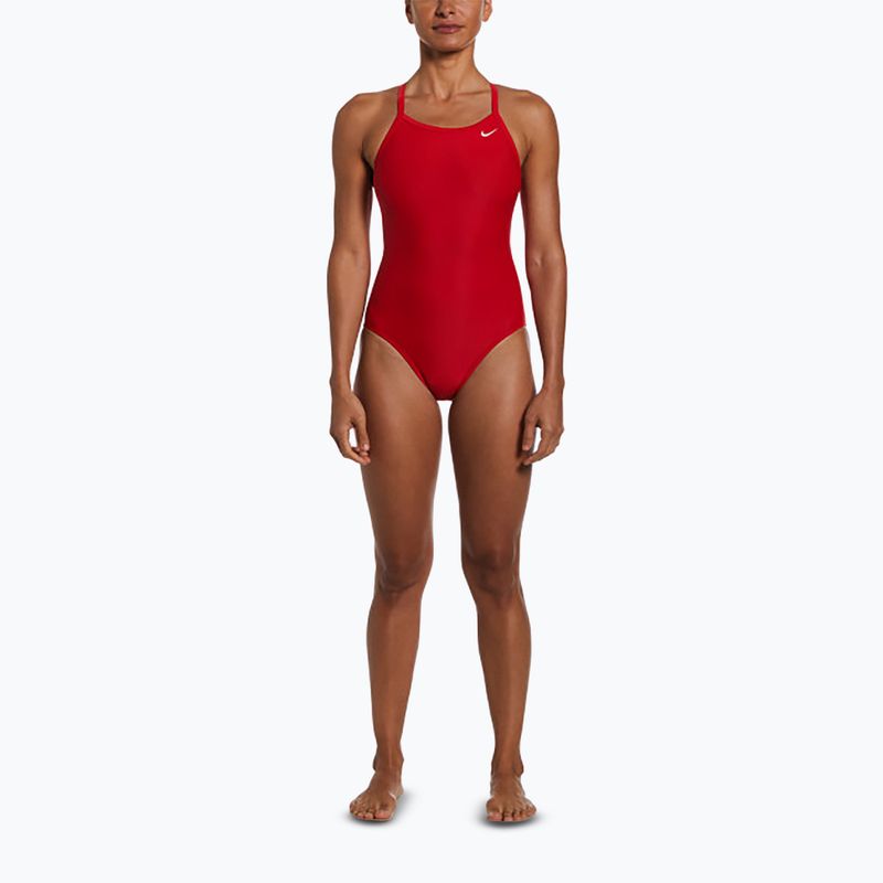Costume da bagno intero donna Nike Solid Racerback university red 2