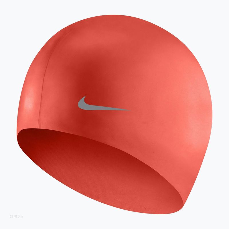 Cuffia da nuoto in silicone solido Nike per bambini, color cremisi 2