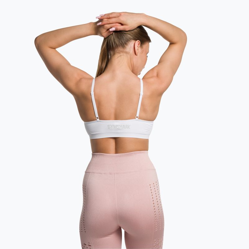 Reggiseno fitness Gymshark Seamless Bralette a collo alto bianco 3