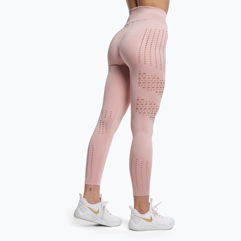 Leggings da allenamento da donna Gymshark Flawless Shine Seamless rosa/bianco 3