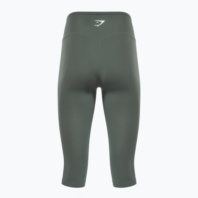 Leggings donna Gymshark Training Cropped ossidiana / verde 2