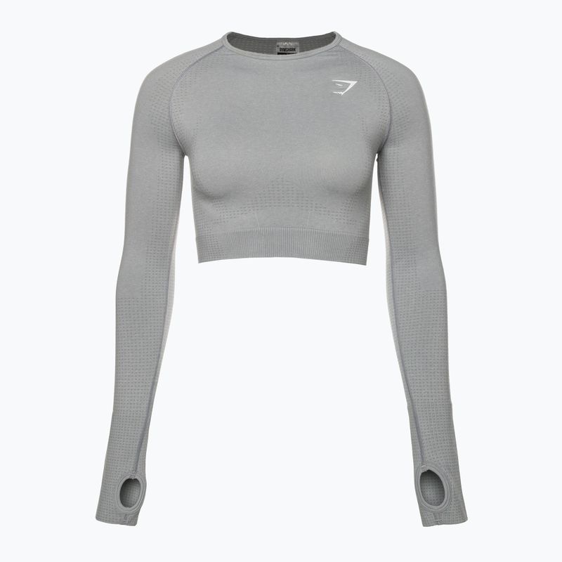 Top da allenamento a maniche lunghe da donna Gymshark Vital Seamless Crop Top grigio chiaro 5