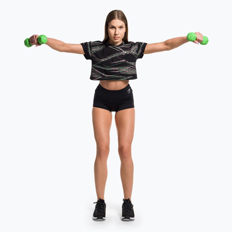 Top da allenamento da donna Gymshark Zone Graphic Crop nero/lime 2