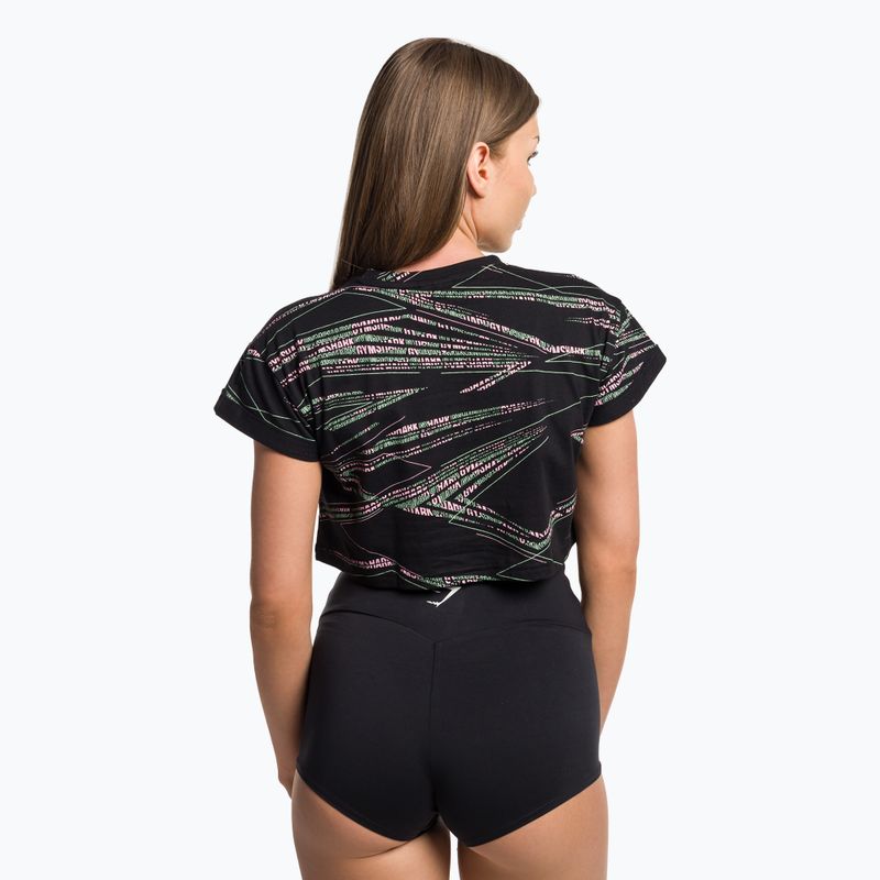 Top da allenamento da donna Gymshark Zone Graphic Crop nero/lime 3