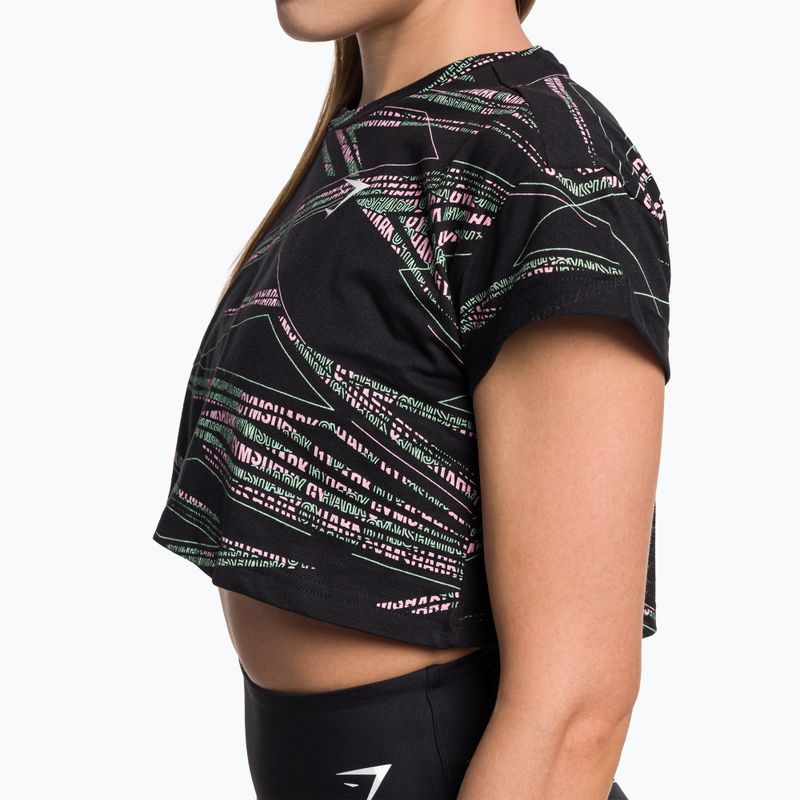 Top da allenamento da donna Gymshark Zone Graphic Crop nero/lime 4