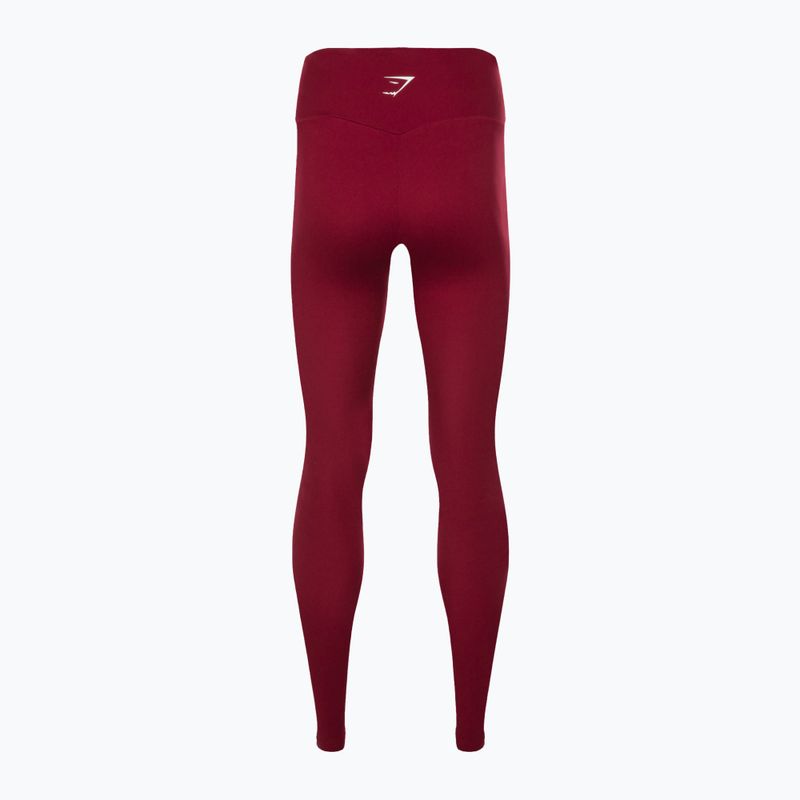 Leggings donna Gymshark Training Full Lenght bordeaux/bianco 6