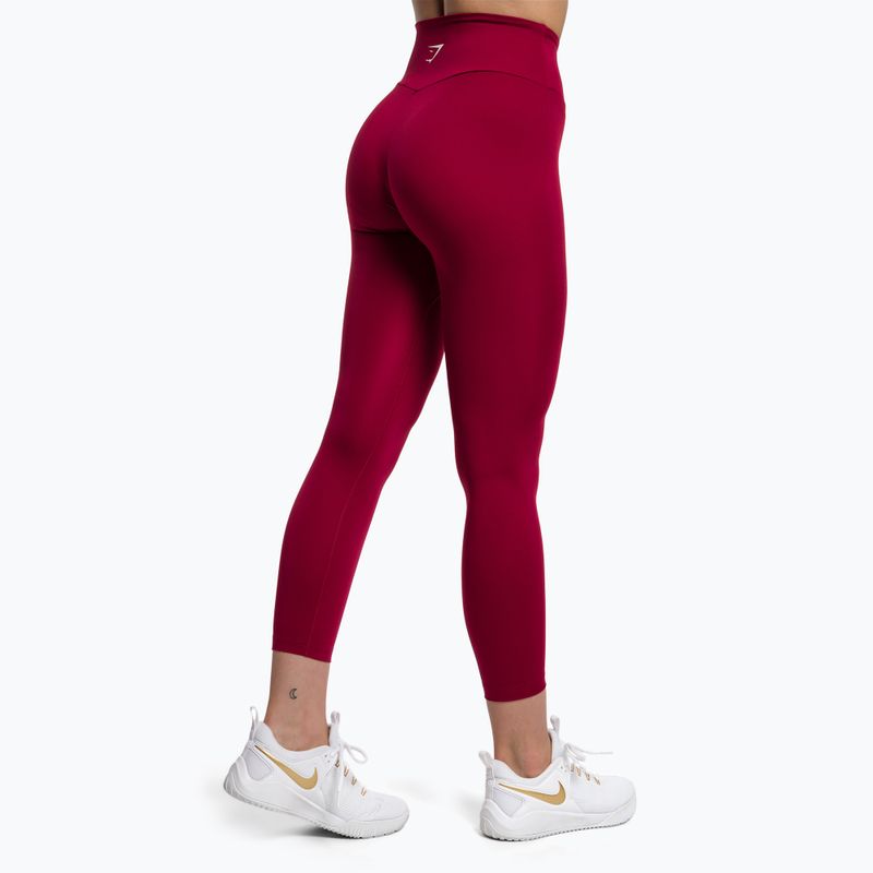 Leggings donna Gymshark Training Full Lenght bordeaux/bianco 3