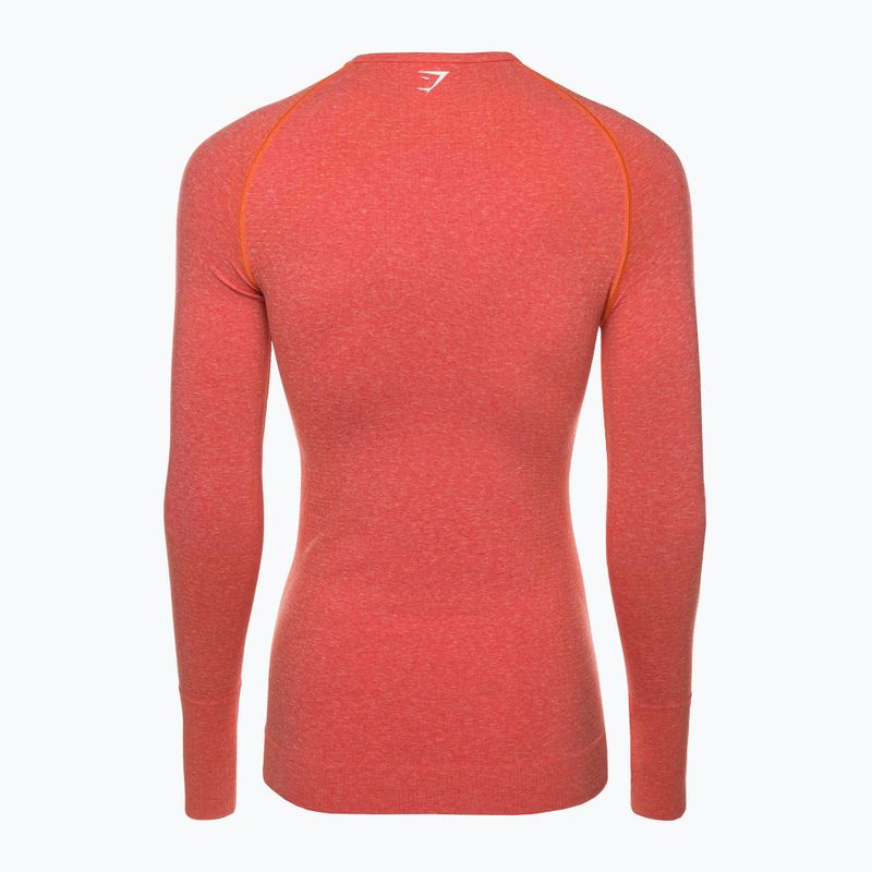 Gymshark Vital Seamless Top a maniche lunghe da donna per allenamento rosso/arancio/bianco 6