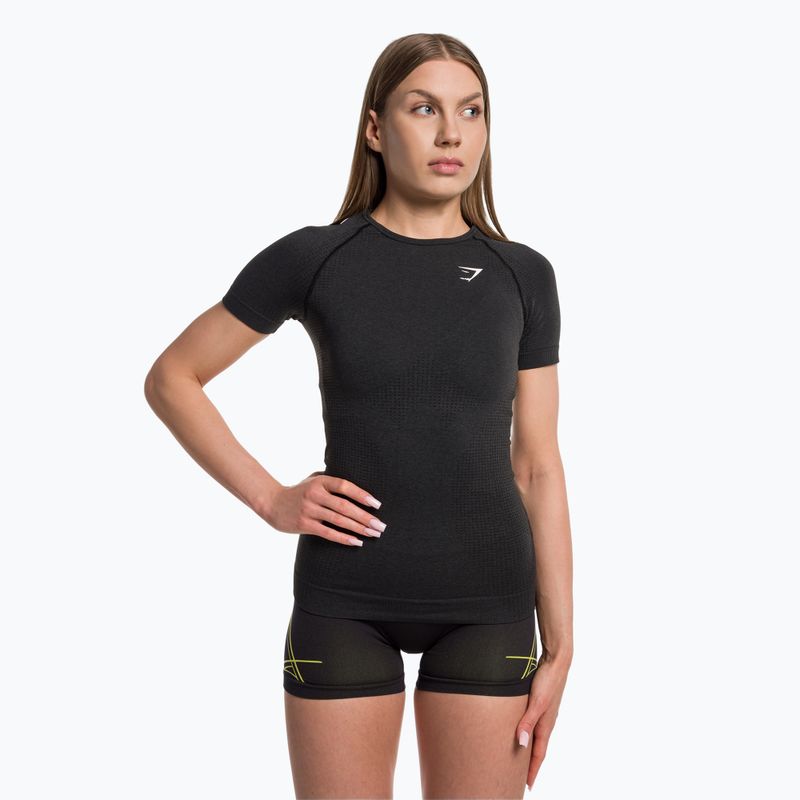 Maglietta da allenamento donna Gymshark Vital Seamless nero/marmo
