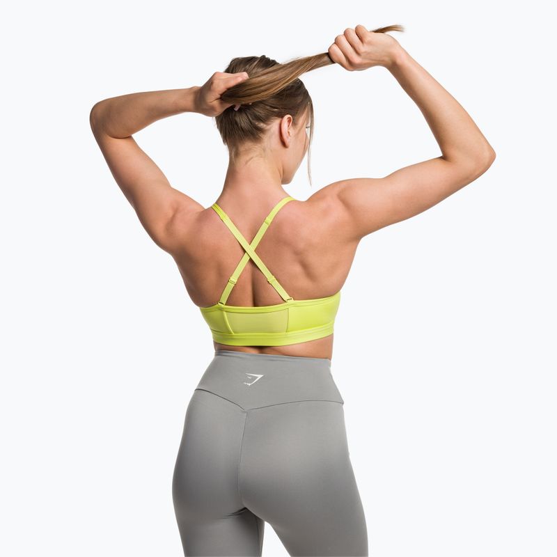 Gymshark Reggiseno da allenamento increspato Sport glitch giallo fitness 3