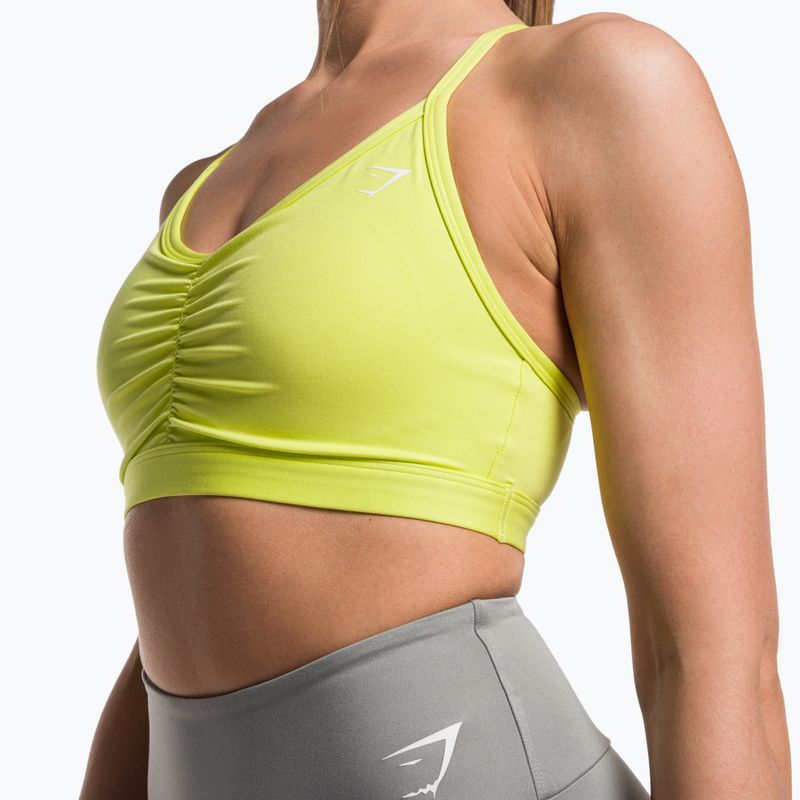 Gymshark Reggiseno da allenamento increspato Sport glitch giallo fitness 4