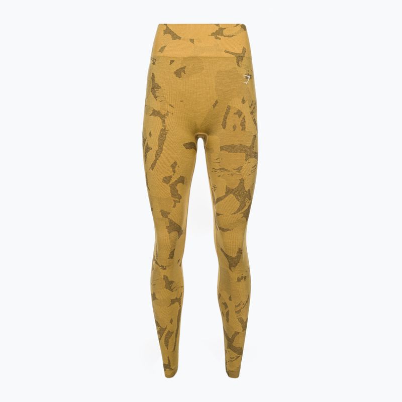 Leggings da allenamento da donna Gymshark Adapt Camo Savanna Seamless giallo/bianco 5