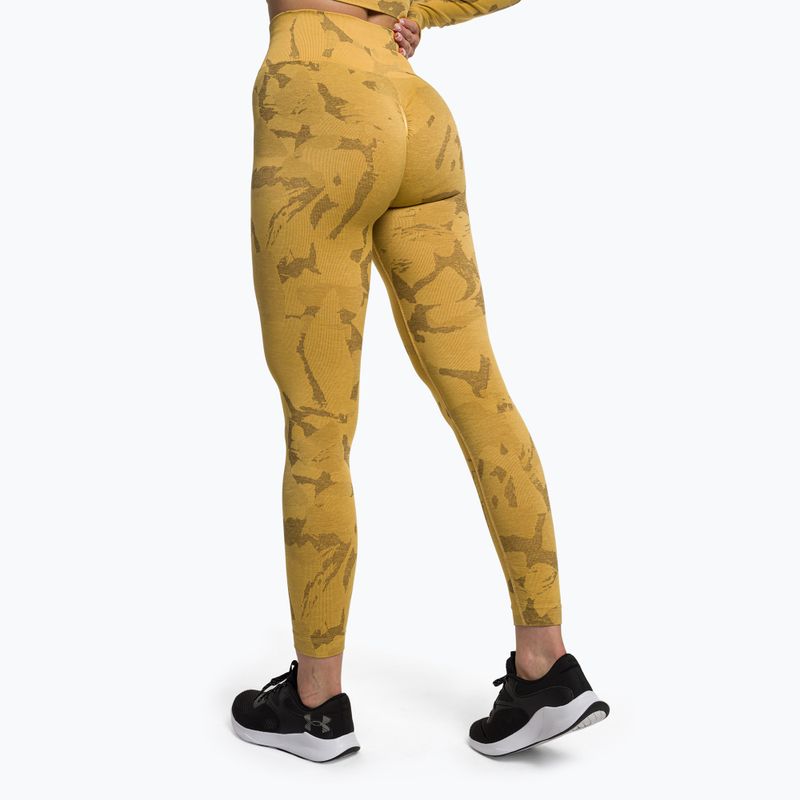 Leggings da allenamento da donna Gymshark Adapt Camo Savanna Seamless giallo/bianco 3