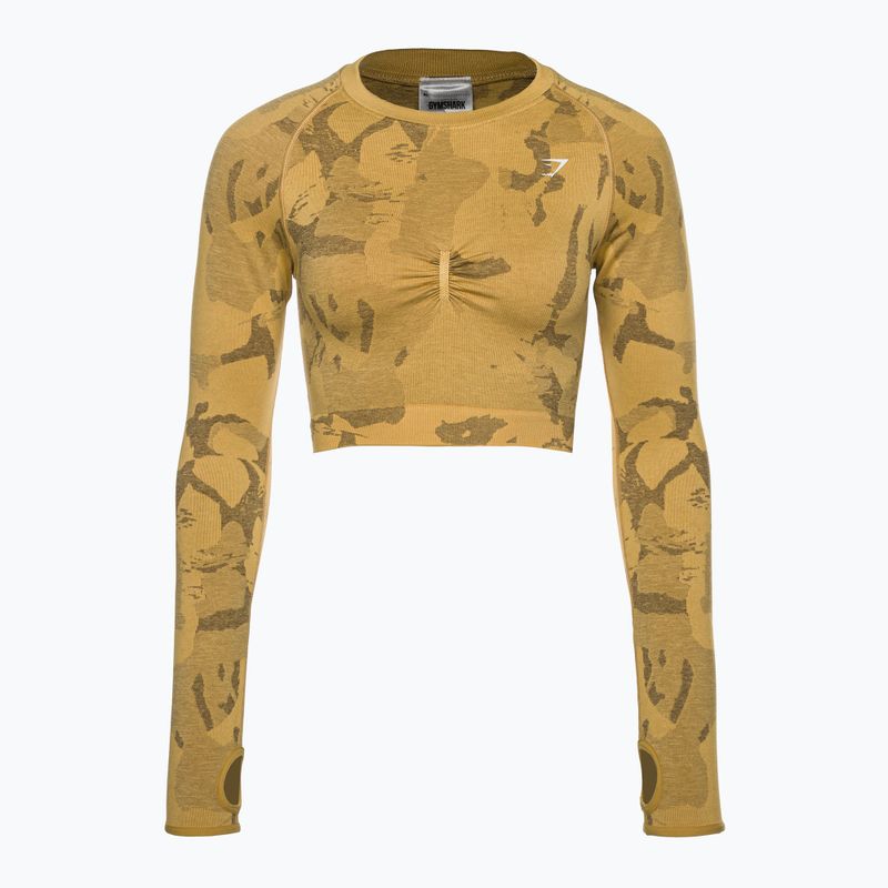 Top da allenamento a maniche lunghe da donna Gymshark Adapt Camo Savanna Seamless giallo indiano 5