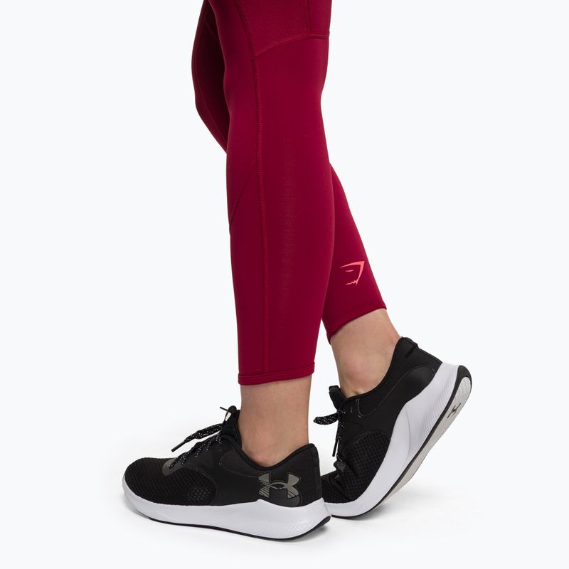 Leggings da allenamento da donna Gymshark Pulse rosso bordeaux 5