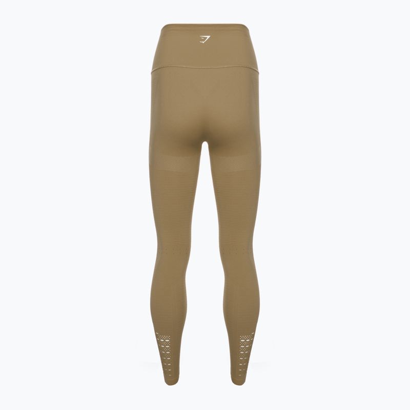 Leggings da allenamento da donna Gymshark Energy Seamless biscotti marrone/bianco 6