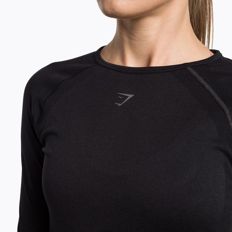 Top Gymshark Flex a maniche lunghe da donna per l'allenamento, nero 4