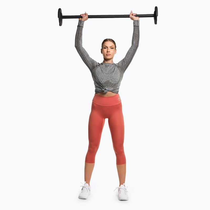 Gymshark Flex Top a manica lunga da donna per allenamento, grigio antracite 2