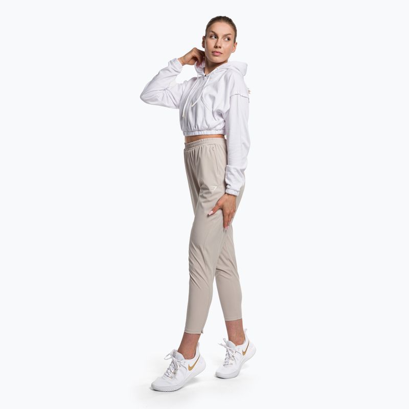 Felpa da allenamento donna Gymshark KK Twins Zip Up Crop bianco 2