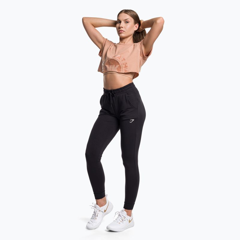 Gymshark KK Twins Raw Crop Top da donna, caldo e color bufala 2