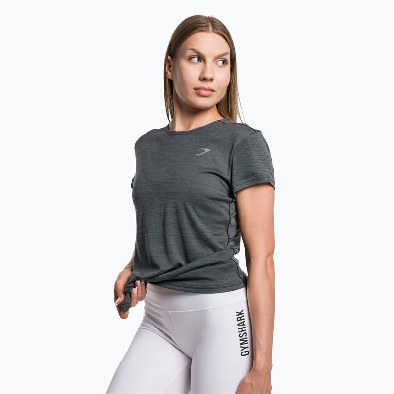 T-shirt da allenamento Gymshark Running Top SS donna grigio scuro