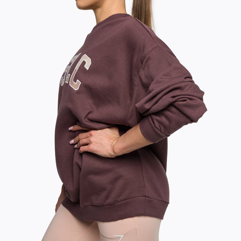 Felpa da allenamento da donna Gymshark Gfx Gslc Oversize marrone 4