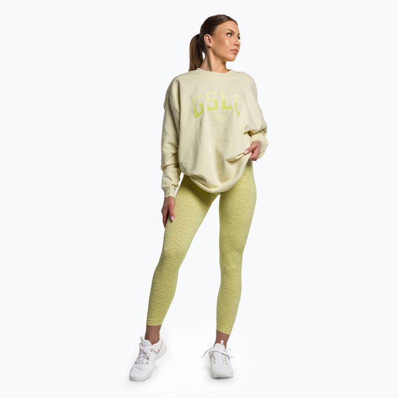 Felpa da allenamento da donna Gymshark Gfx Gslc Oversize giallo/bianco 2