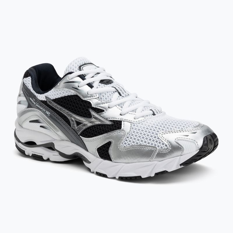 Scarpe da uomo Mizuno Wave Rider 10 bianco/argento/nero