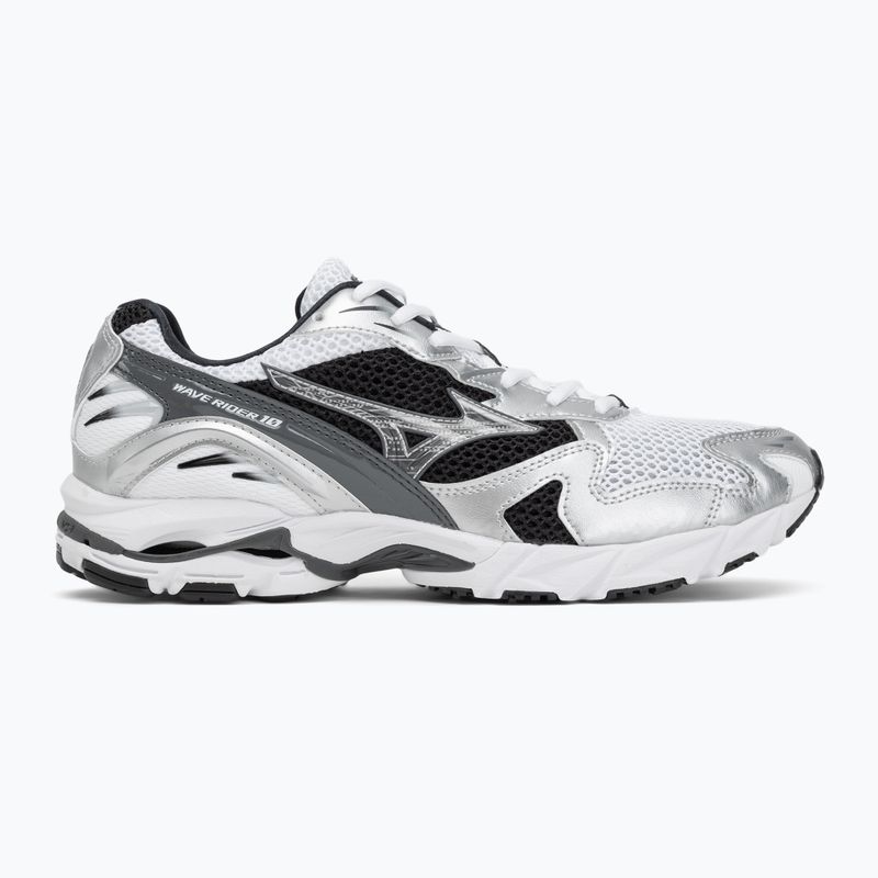Scarpe da uomo Mizuno Wave Rider 10 bianco/argento/nero 2