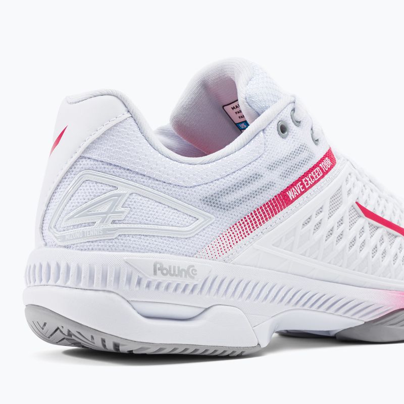 Scarpe da tennis da donna Mizuno Wave Exceed Tour 4 CC bianco 61GA207164 8