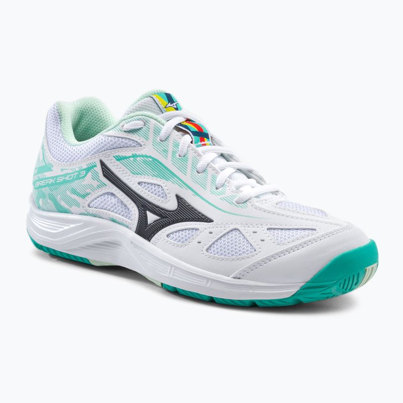 Scarpe da tennis da donna Mizuno Break Shot 3 AC bianco e verde 61GA212623