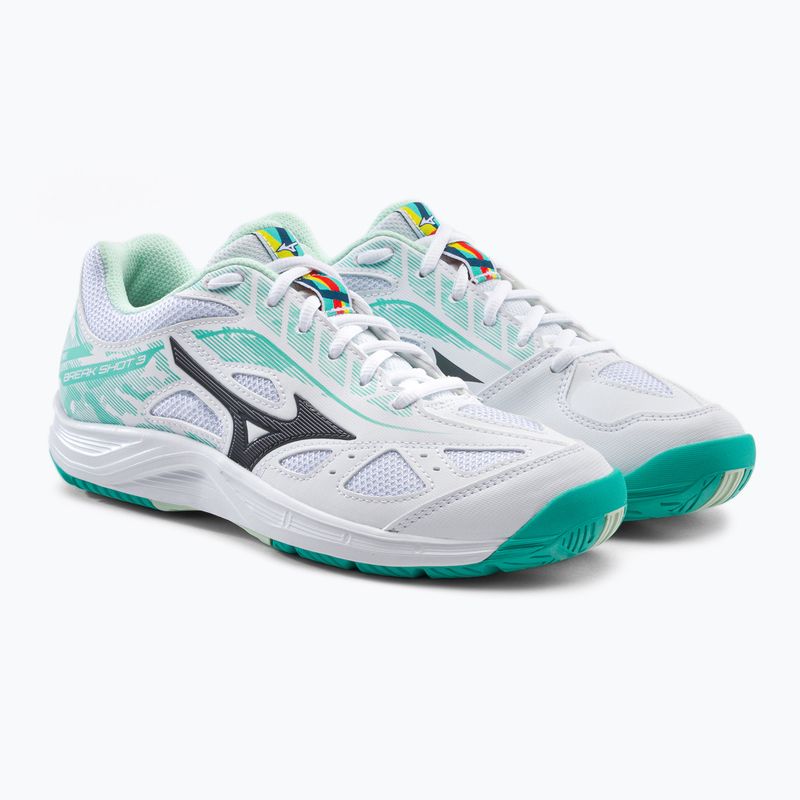 Scarpe da tennis da donna Mizuno Break Shot 3 AC bianco e verde 61GA212623 5