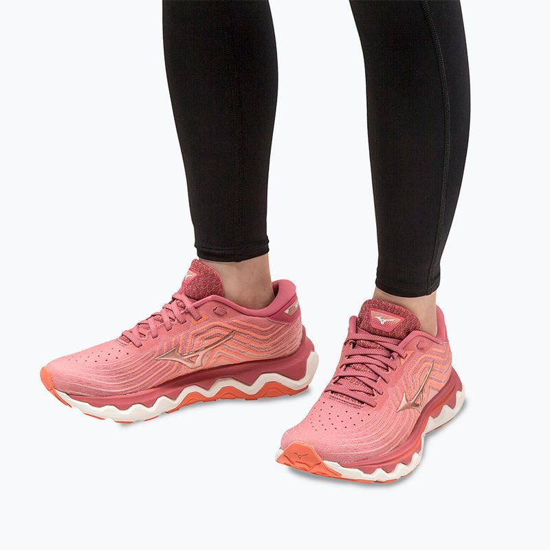 Scarpe da corsa da donna Mizuno Wave Horizon 6 rosa granata/rame rosa/persimmon 4