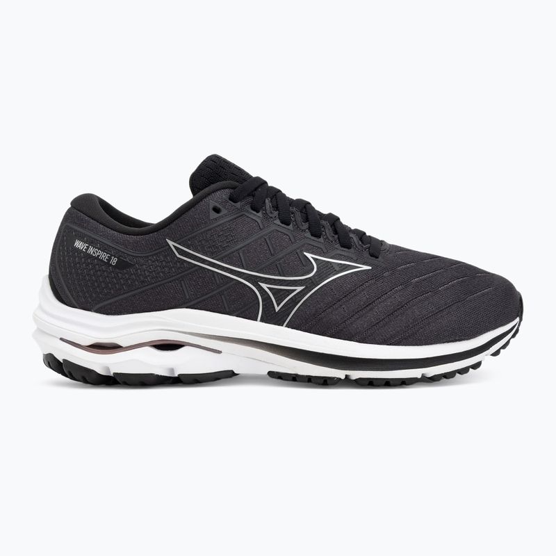 Scarpe da corsa da uomo Mizuno Wave Inspire 18 D nero/argento/ebano 2