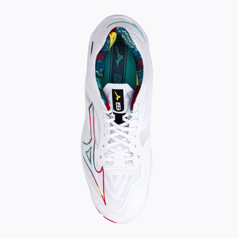 Scarpe da pallavolo da uomo Mizuno Wave Lightning Z7 Mid bianco/alta visibilità/blu 6