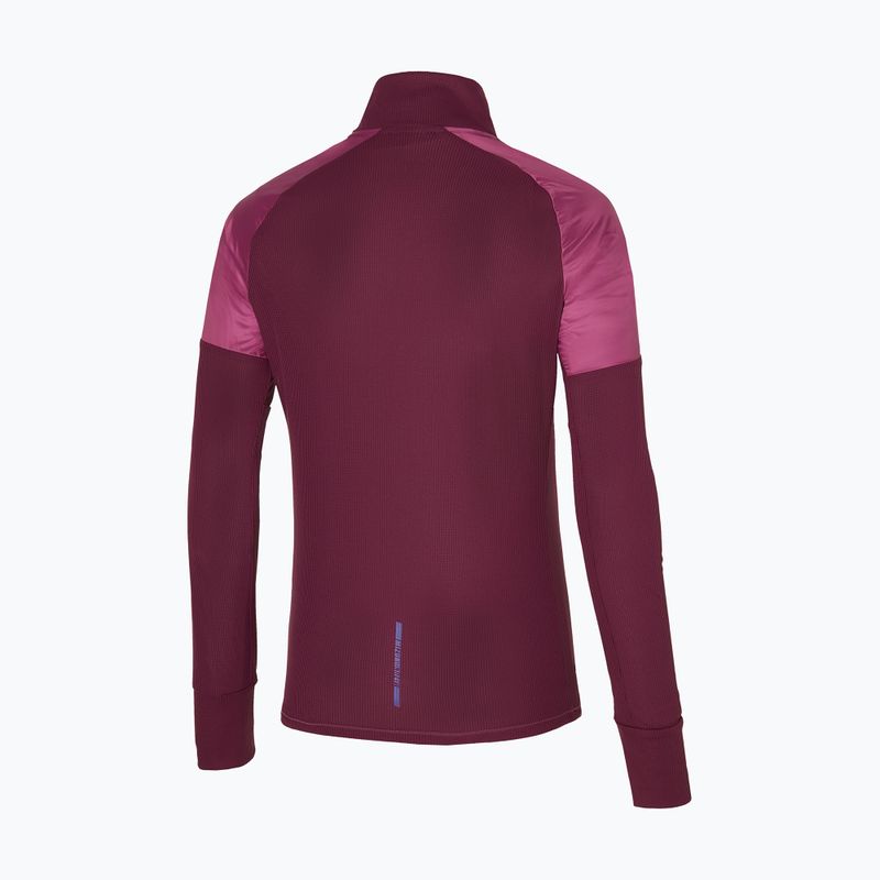 Maglietta Mizuno Hybrid LS Tee a maniche lunghe da donna per il running, color magenta haze 2