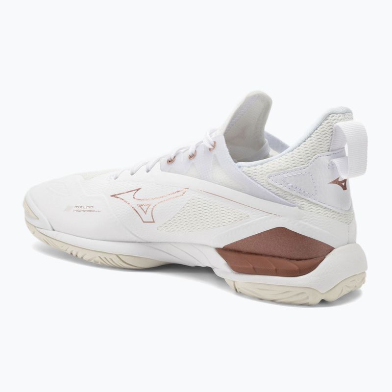 Scarpe da pallamano da donna Mizuno Wave Mirage 4 bianco/rosa/bianco neve 3