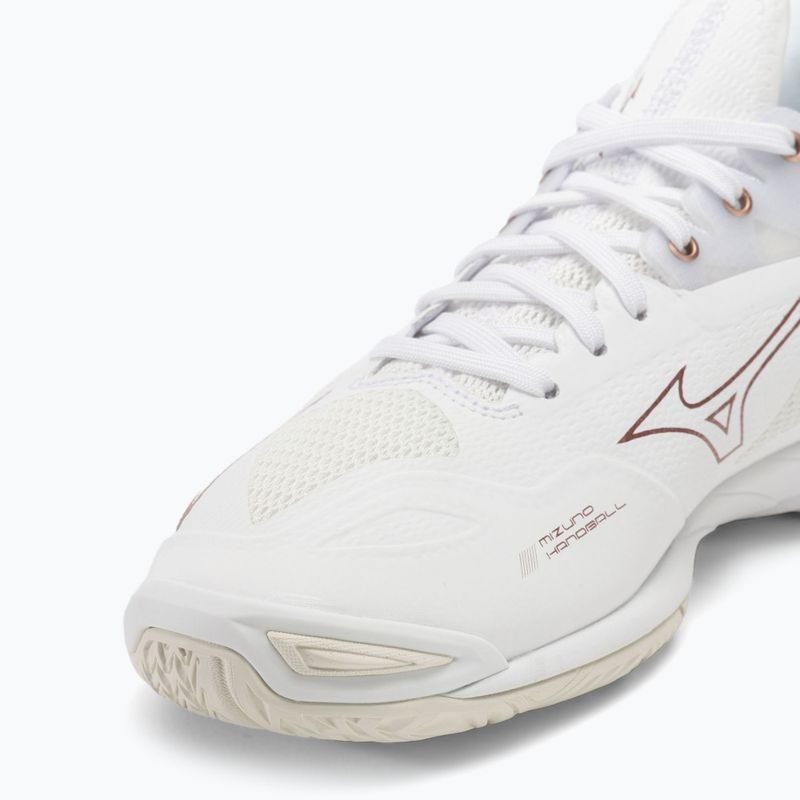 Scarpe da pallamano da donna Mizuno Wave Mirage 4 bianco/rosa/bianco neve 7