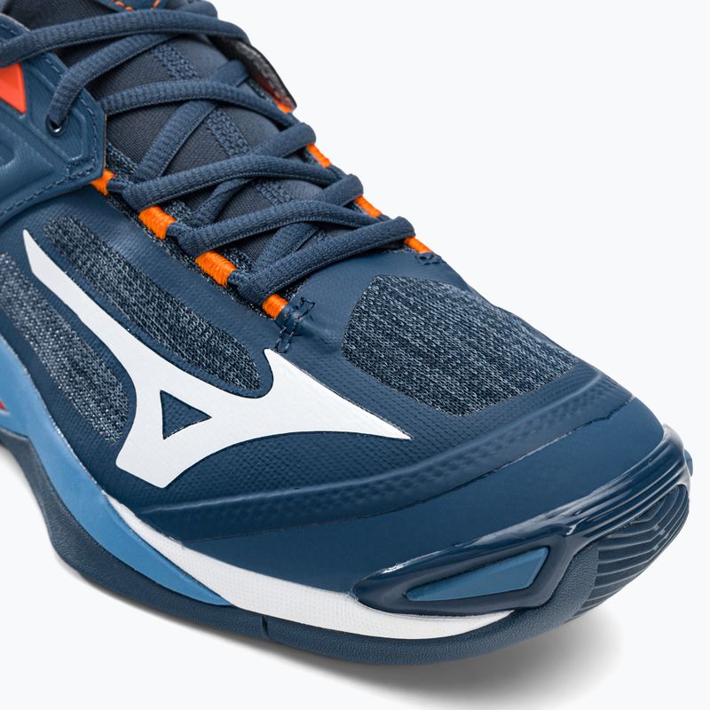 Scarpe da pallavolo da uomo Mizuno Wave Momentum 2 dark denim/bianco/scarlatto ibis 7