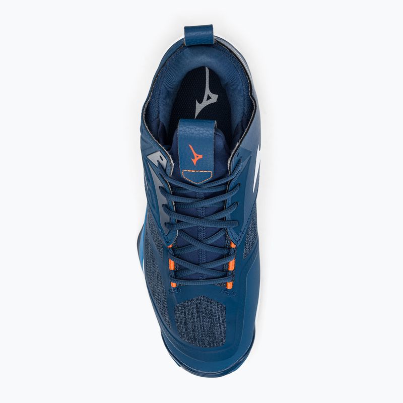 Scarpe da pallavolo da uomo Mizuno Wave Momentum 2 Mid dark denim/bianco/scarlatto ibis 6