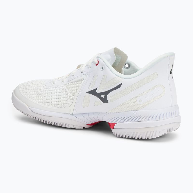 Scarpe da tennis da donna Mizuno Wave Exceed Tour 5 CC non tinto bianco/ombreggiato/rosso opaco 3