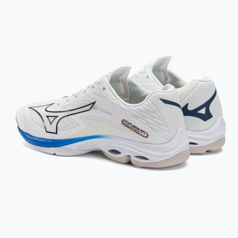Scarpe da pallavolo da uomo Mizuno Wave Lightning Z7 non colorate bianco/ oceano chiaro/blu pace 4