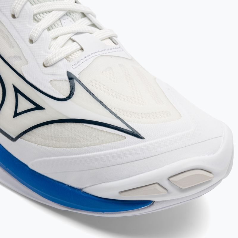Scarpe da pallavolo da uomo Mizuno Wave Lightning Z7 non colorate bianco/ oceano chiaro/blu pace 8
