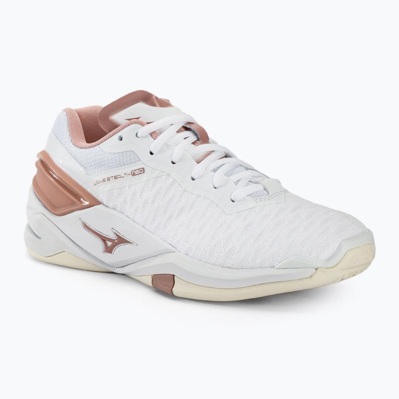 Scarpe da pallamano da donna Mizuno Wave Stealth Neo bianco/rosa/bianco neve