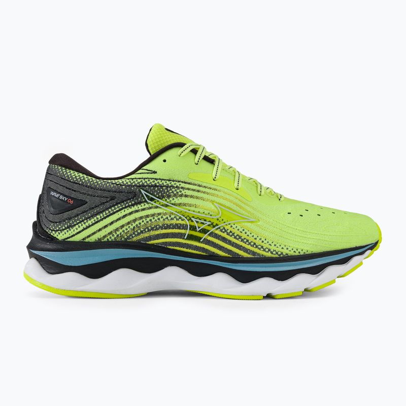 Scarpe da corsa da uomo Mizuno Wave Sky 6 neo lime skywriting/nero 2