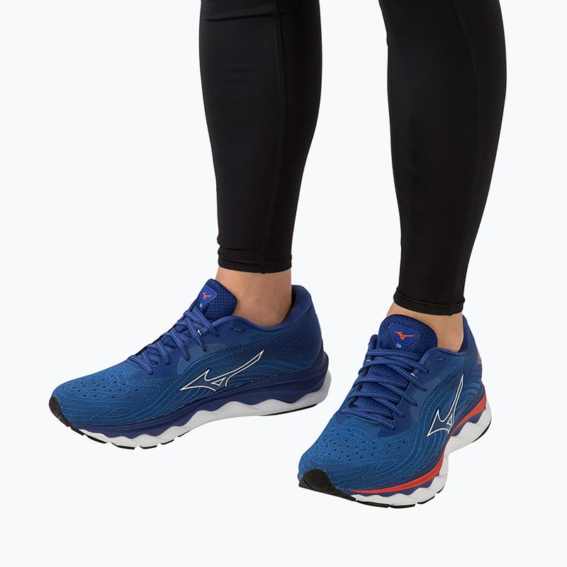 Scarpe da corsa da uomo Mizuno Wave Sky 6 mare turchese/bianco/pomodoro ciliegia 3