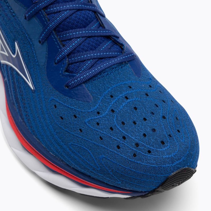 Scarpe da corsa da uomo Mizuno Wave Sky 6 mare turchese/bianco/pomodoro ciliegia 9