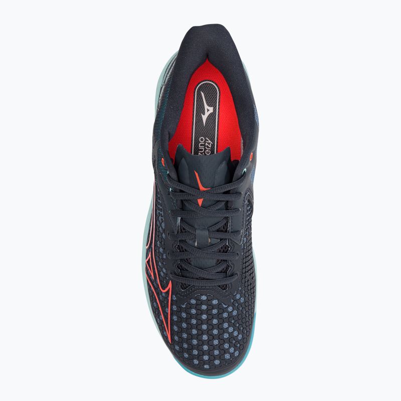 Scarpe da tennis da uomo Mizuno Wave Exceed Tour 5 CC blu collegiale/soleil/turchese manager 6